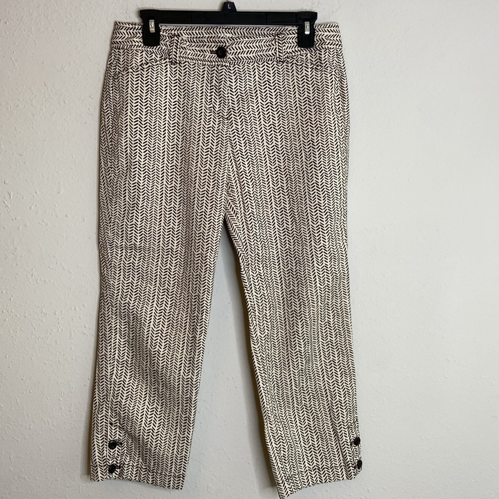 Loft Women's Cream and Brown Ankle Pants Size 2